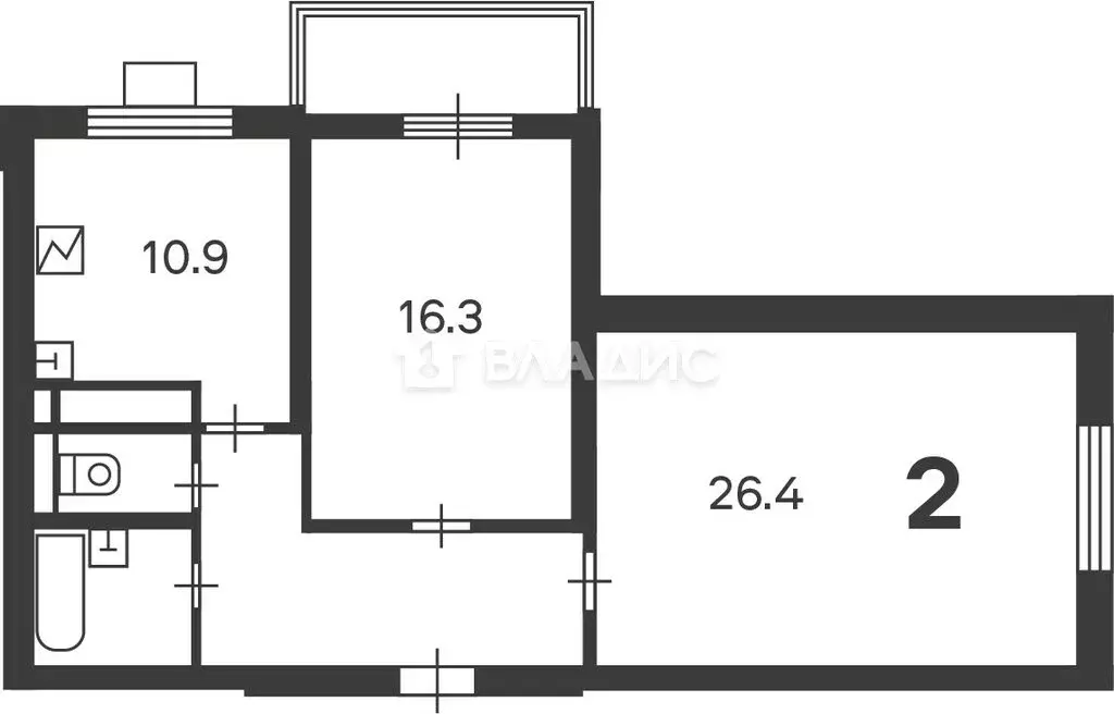 2-комнатная квартира: Троицк, Городская улица, 12 (68.9 м) - Фото 1
