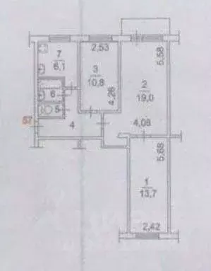 3-к кв. Вологодская область, Вологда Элеваторная ул., 47 (59.2 м) - Фото 1