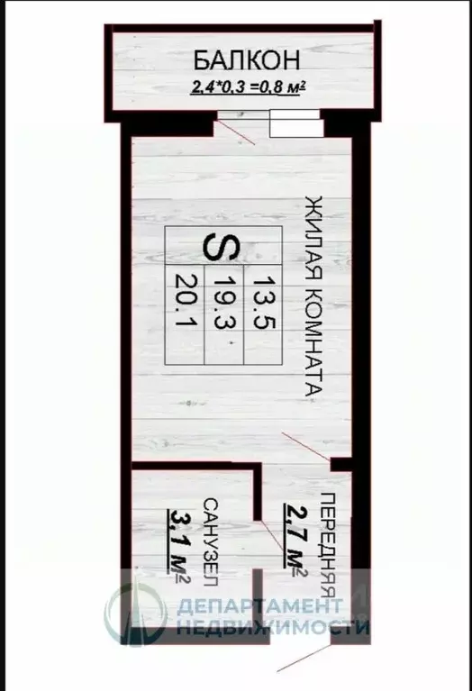 Студия Краснодарский край, Краснодар Тепличная ул., 62/1к6 (21.0 м) - Фото 2