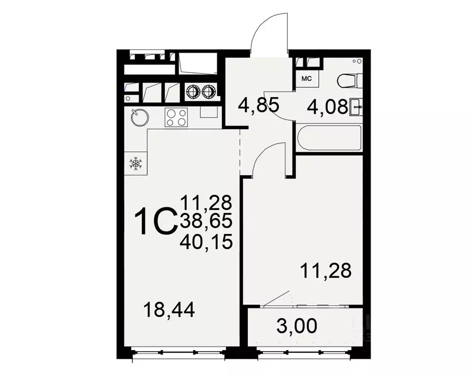 1-к кв. Рязанская область, Рязань Торговый Городок тер., Медиана жилой ... - Фото 1