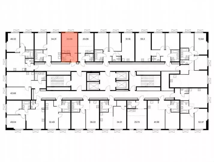 Квартира-студия, 20,1м, 31/33эт. - Фото 1