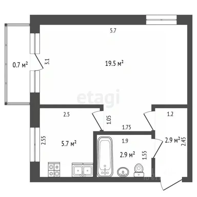 1-к кв. Мордовия, Саранск просп. 50 лет Октября, 17 (31.0 м) - Фото 1