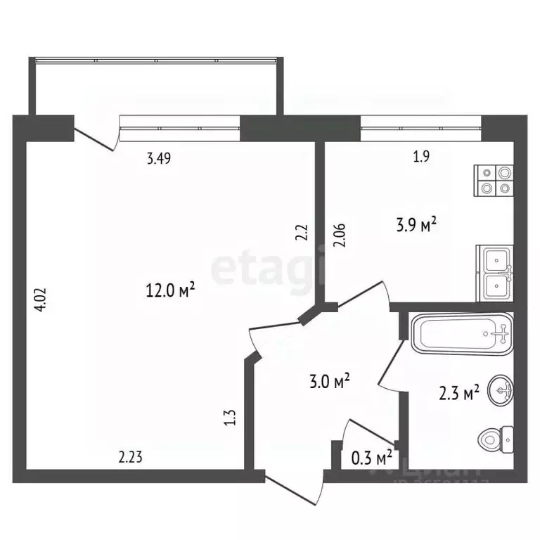 1-к кв. Севастополь ул. Флагманская, 6 (22.3 м) - Фото 1