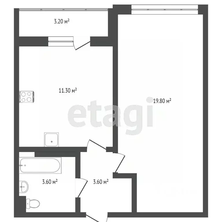 1-к кв. Ярославская область, Ярославский муниципальный округ, пос. ... - Фото 2