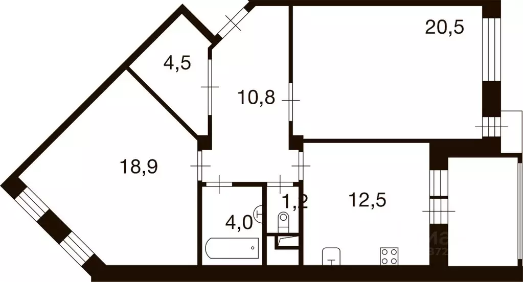 2-к кв. Москва д. Ивановское, ул. Семена Гордого, 1 (72.4 м) - Фото 0