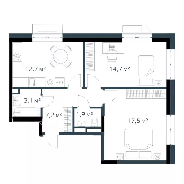 2-комнатная квартира: Владивосток, жилой комплекс Дом на Востоке, 5к1 ... - Фото 1