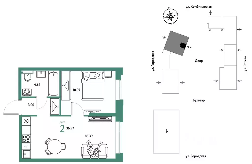 2-к кв. Свердловская область, Екатеринбург муниципальное образование, ... - Фото 1