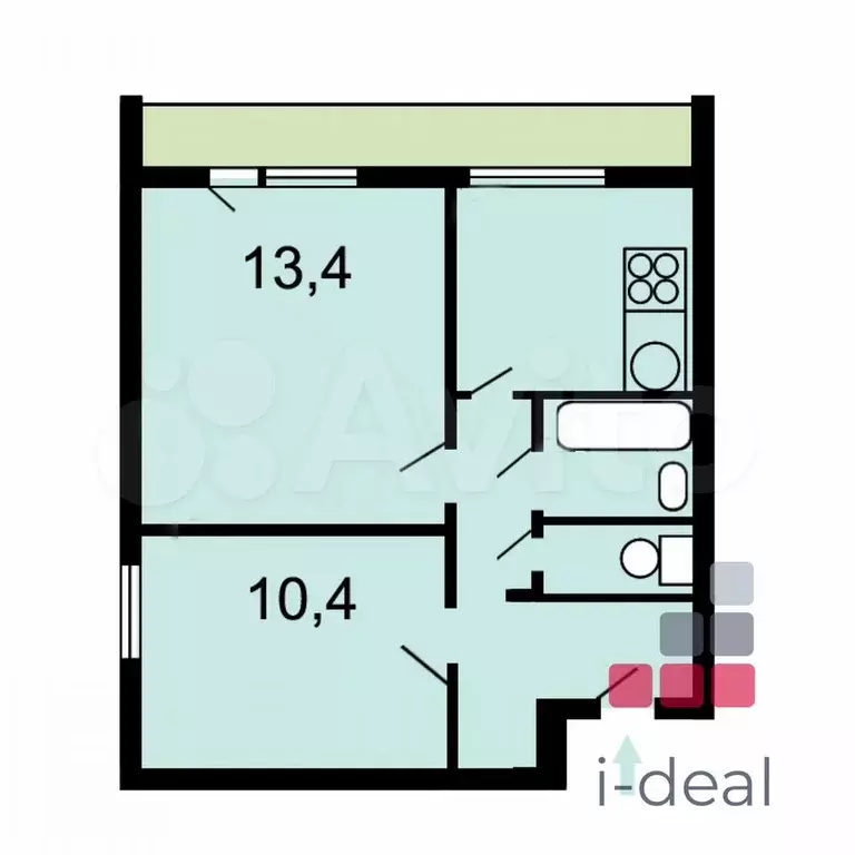 2-к. квартира, 40 м, 8/14 эт. - Фото 0