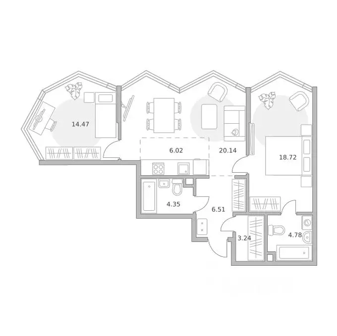 2-к кв. Москва ул. Народного Ополчения, 34С4 (78.23 м) - Фото 0