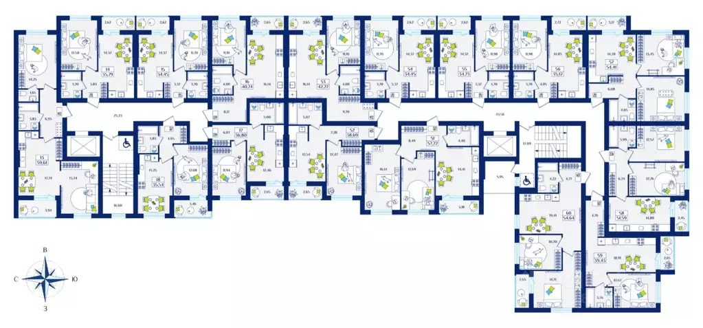 2-к кв. Калининградская область, Зеленоградск  (54.41 м) - Фото 2