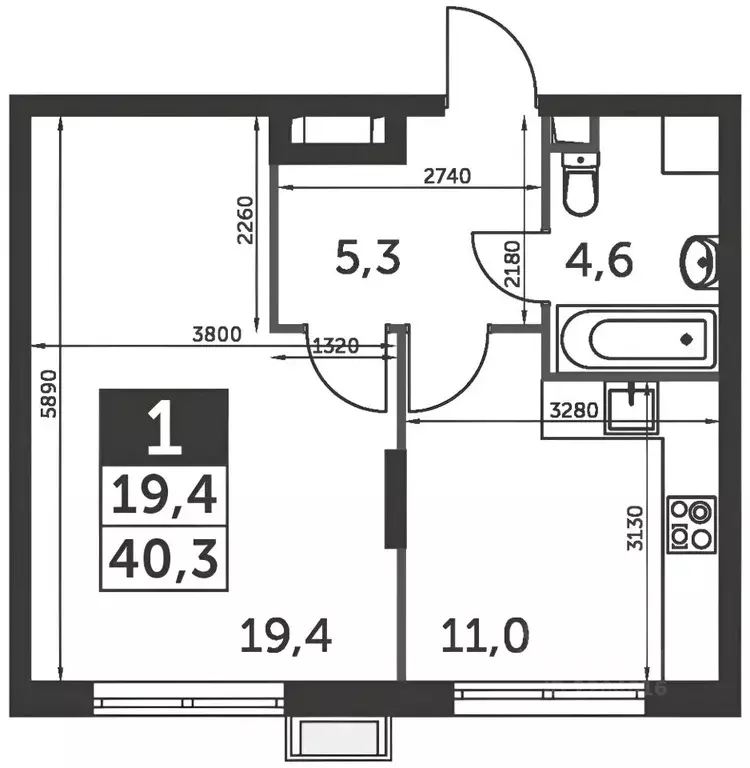 1-к кв. Московская область, Ленинский городской округ, пос. Развилка ... - Фото 2