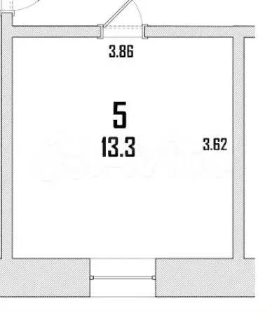 Апартаменты-студия, 13,3 м, 1/9 эт. - Фото 0