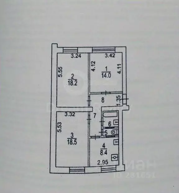3-к кв. Москва Хомутовский туп., 4к2 (72.0 м) - Фото 2