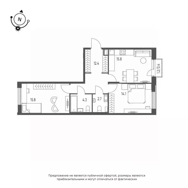 2-к кв. Омская область, Омск Зеленая река мкр, 14 (65.5 м) - Фото 0