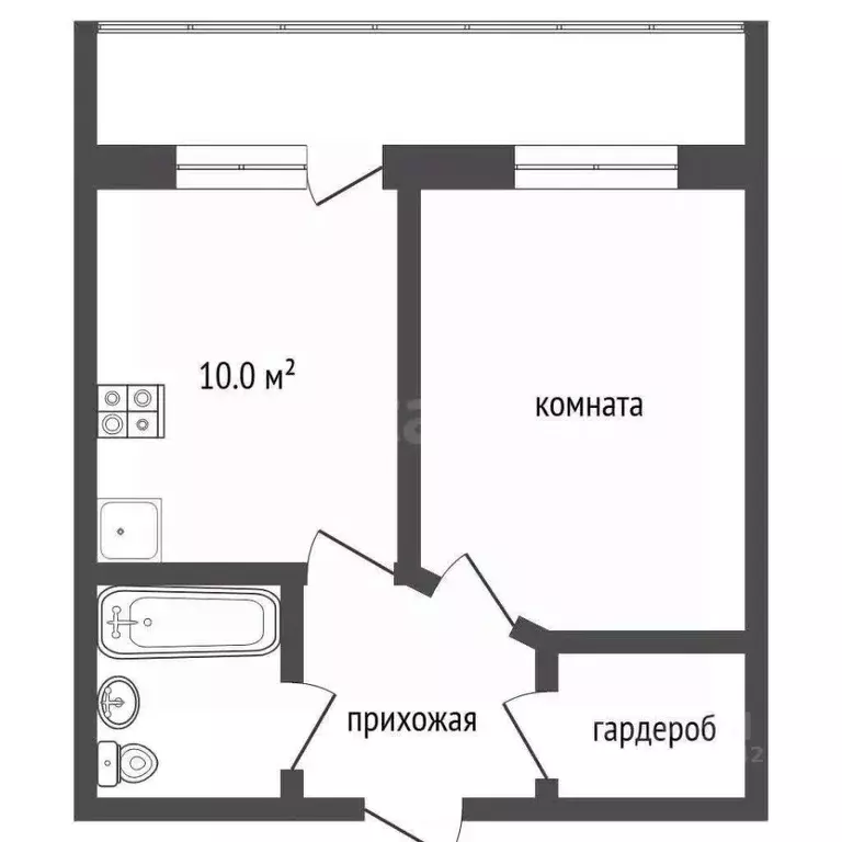 1-к кв. Забайкальский край, Чита Славянская ул., 6 (33.6 м) - Фото 1
