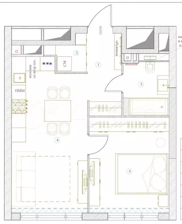 2-к. квартира, 51 м, 7/40 эт. - Фото 0