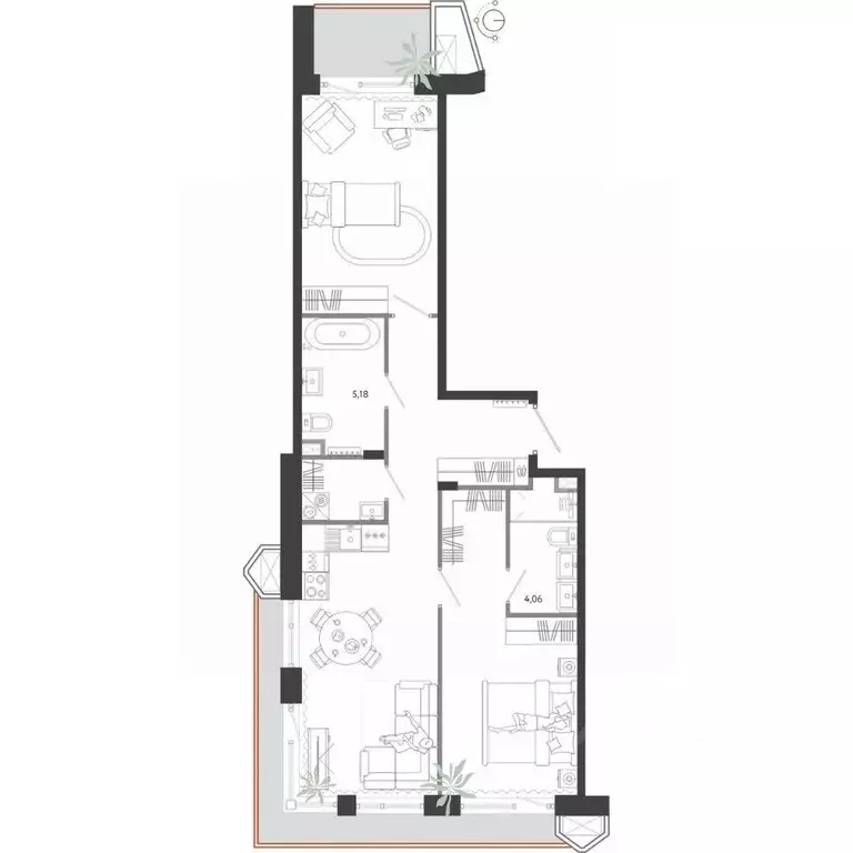 2-к кв. Приморский край, Владивосток Бархатная ул. (73.51 м) - Фото 1