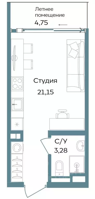 Студия Крым, Саки ул. Морская (29.18 м) - Фото 0