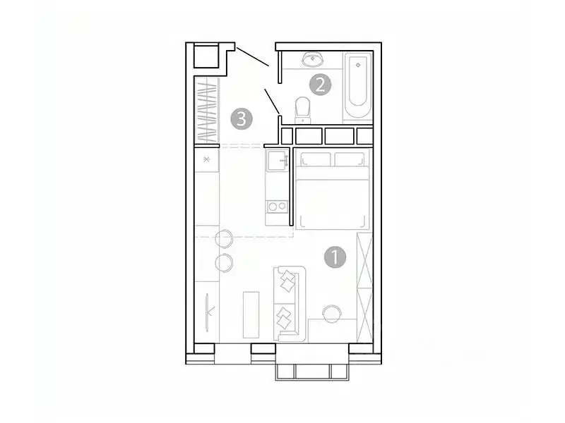1-к кв. Забайкальский край, Чита 1-я Коллективная ул., 6 СТР (29.18 м) - Фото 1