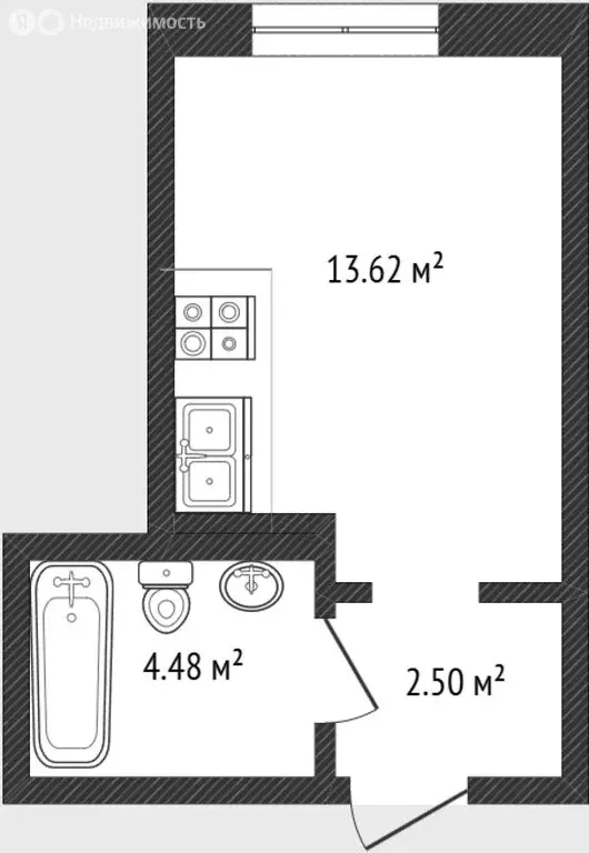 Квартира-студия: Тюмень, улица 9 Января, 160к2 (20 м) - Фото 1