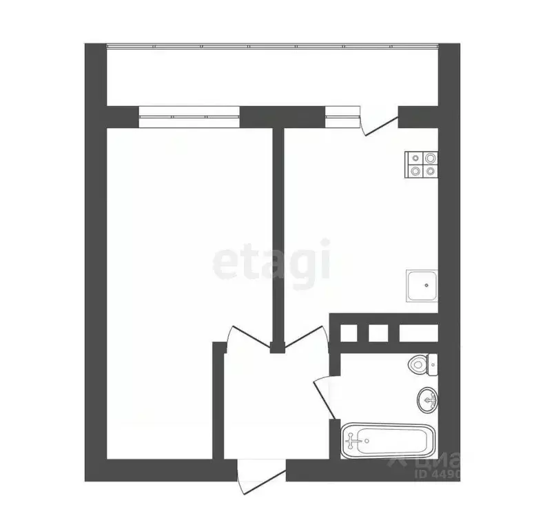 1-к кв. Смоленская область, Смоленск ул. Юрьева, 2 (44.8 м) - Фото 0