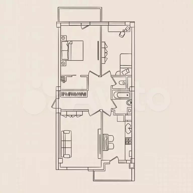 3-к. квартира, 86,3 м, 1/6 эт. - Фото 0