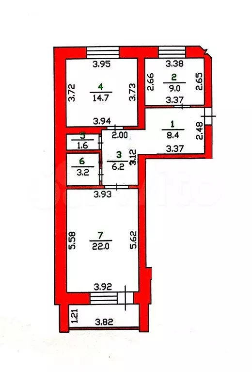 2-к. квартира, 65,1 м, 8/9 эт. - Фото 0