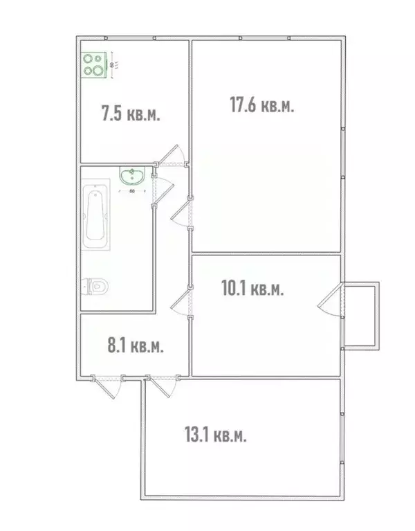 3-к кв. Омская область, Омск ул. 20 лет РККА, 5 (60.3 м) - Фото 2