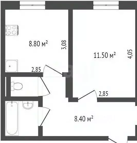1-к кв. Тюменская область, Тобольск 15-й мкр, 3 (35.51 м) - Фото 2