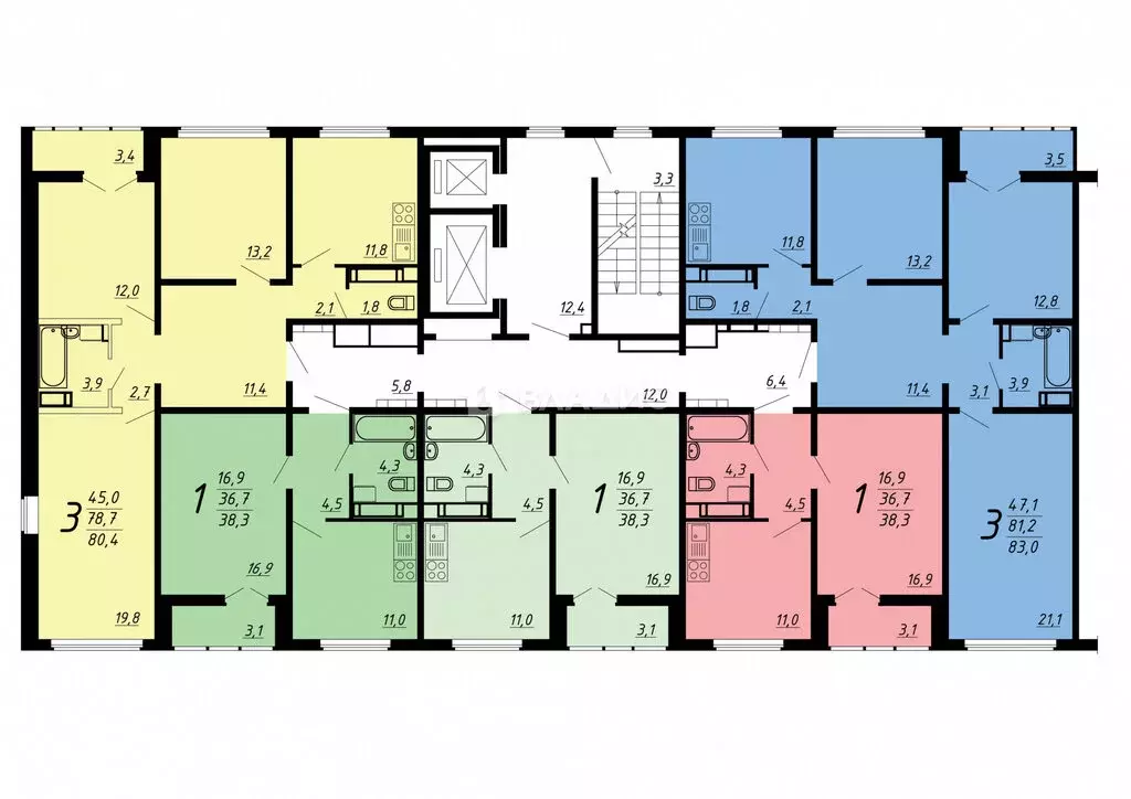 3-комнатная квартира: Воронеж, улица Загоровского, 9/3 (80.3 м) - Фото 1