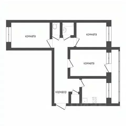 3-к кв. Калужская область, Калуга Майская ул., 36 (67.0 м) - Фото 2