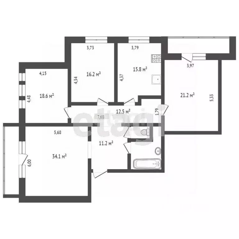 4-к кв. Вологодская область, Вологда ул. Леденцова, 8 (135.0 м) - Фото 1