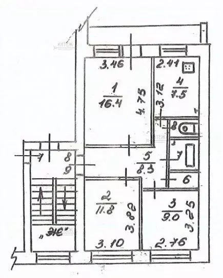3-к кв. Калужская область, Калуга пер. Чичерина, 18 (58.5 м) - Фото 2