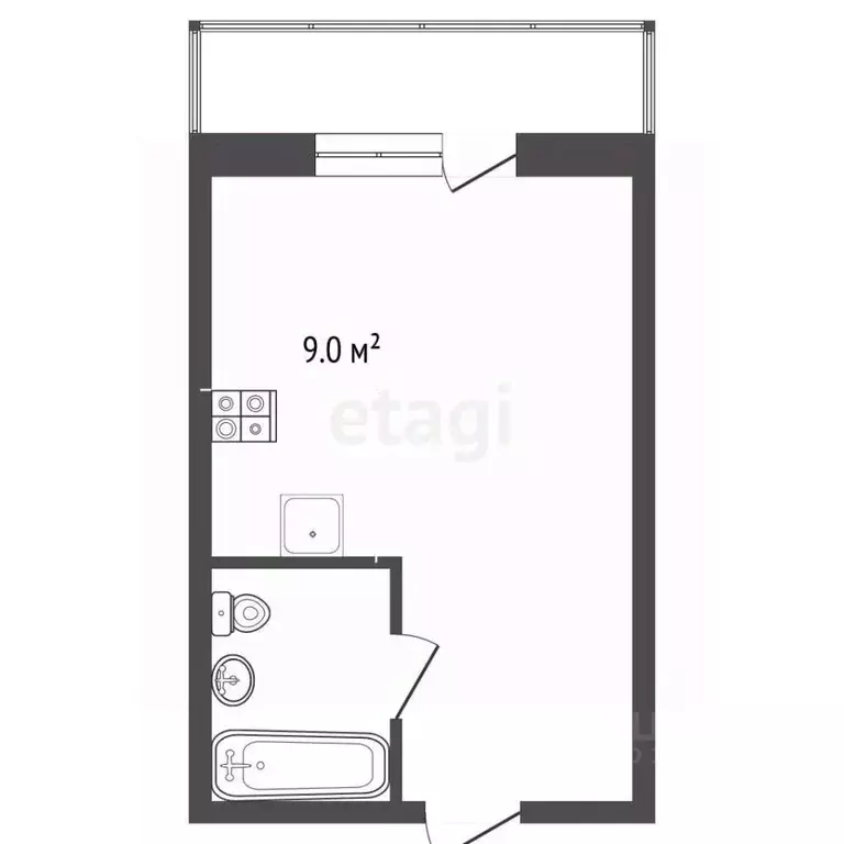 Студия Московская область, Люберцы ул. Юности, 13к1 (25.9 м) - Фото 2