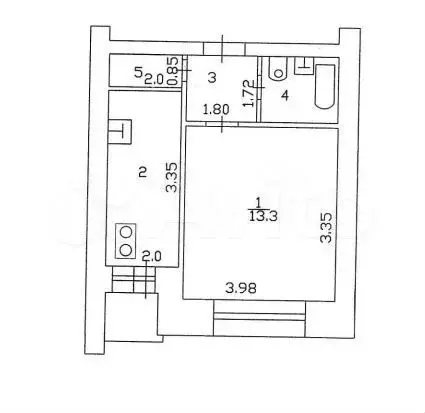 1-к. квартира, 30 м, 2/9 эт. - Фото 0