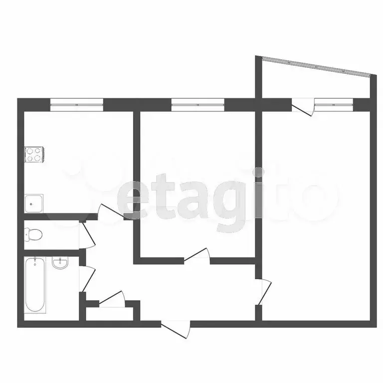 2-к. квартира, 50,5 м, 8/9 эт. - Фото 0