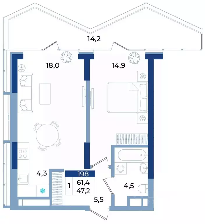 1-к кв. Крым, Алушта ул. Октябрьская, 10 (61.4 м) - Фото 1