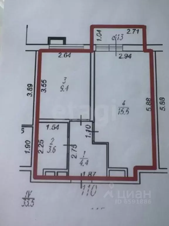 1-к кв. Тульская область, Тула Петровский квартал мкр, ул. Маршала ... - Фото 2