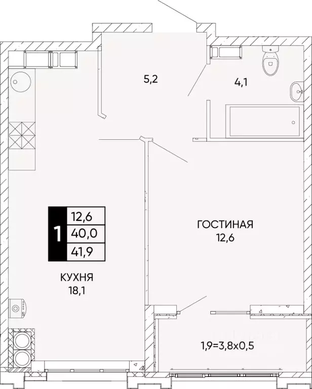 1-к кв. Ростовская область, Ростов-на-Дону Левобережье жилой комплекс ... - Фото 0