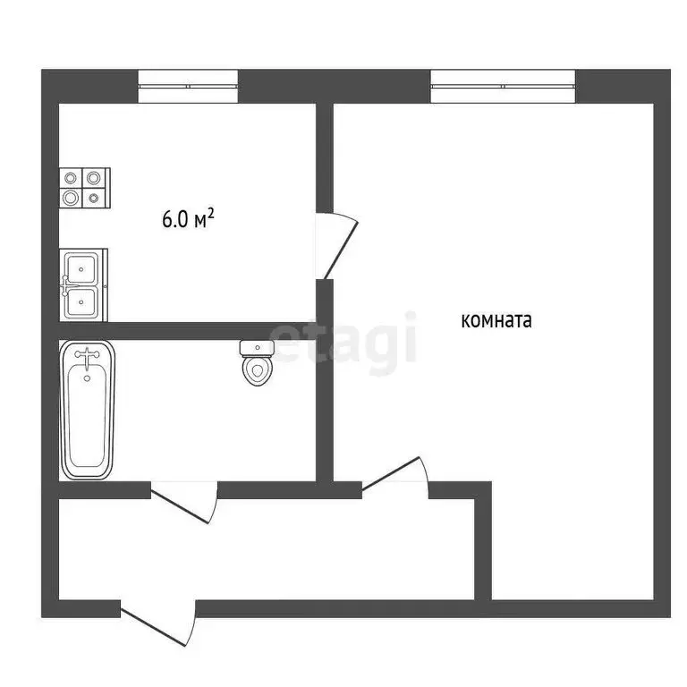 1-комнатная квартира: Рыбинск, Волочаевская улица, 47 (31.5 м) - Фото 0
