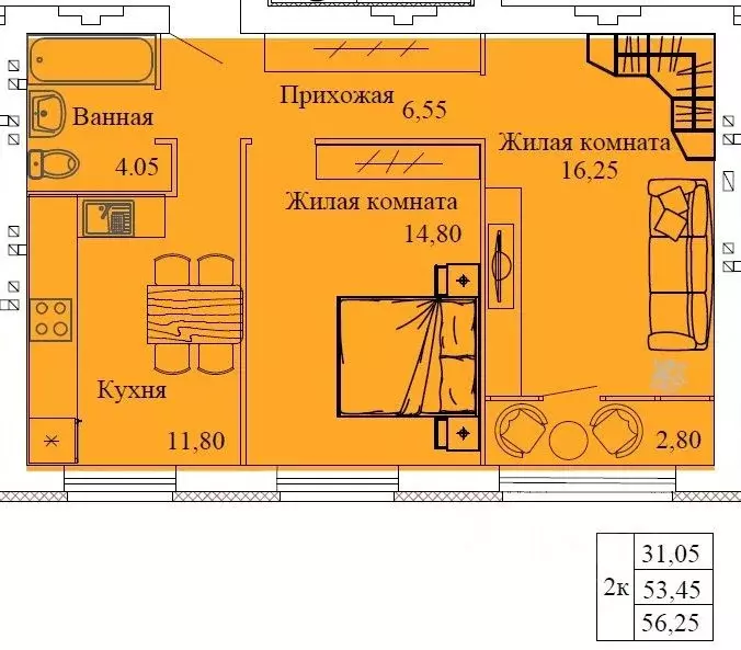 2-к кв. Ивановская область, Кохма Просторный мкр,  (56.25 м) - Фото 0
