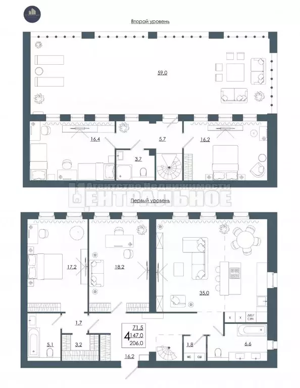 4-к кв. Смоленская область, Смоленск ул. 2-я Киевская, 4 (206.0 м) - Фото 1