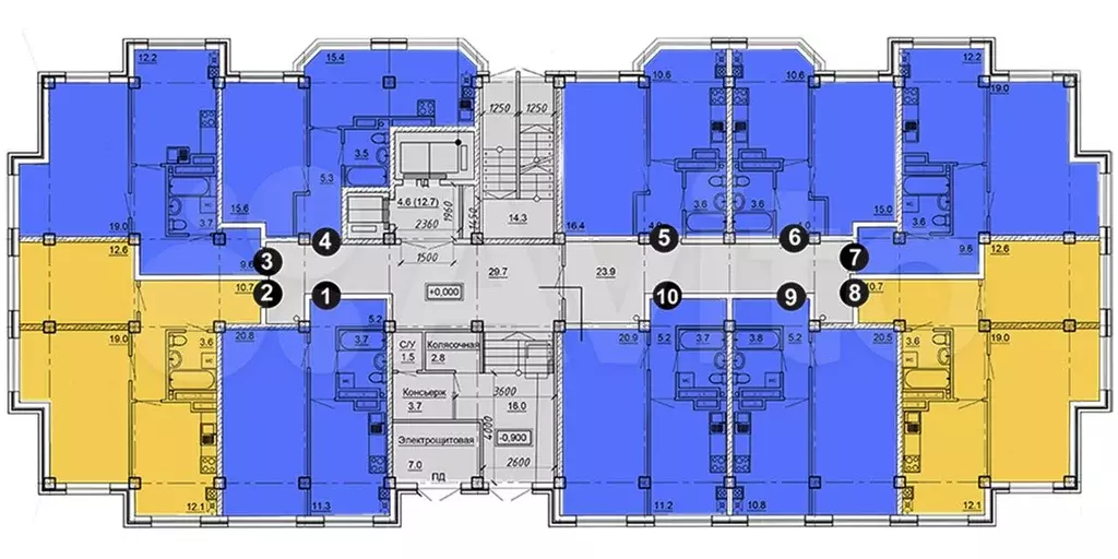 2-к. квартира, 58 м, 1/9 эт. - Фото 1