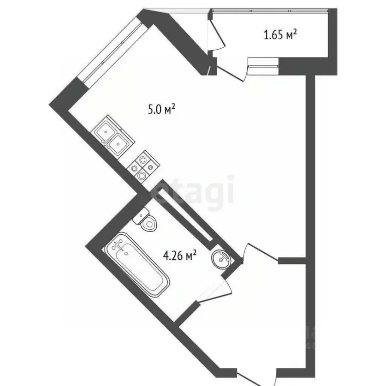 Студия Краснодарский край, Темрюк Дальняя ул., 30 (31.3 м) - Фото 0