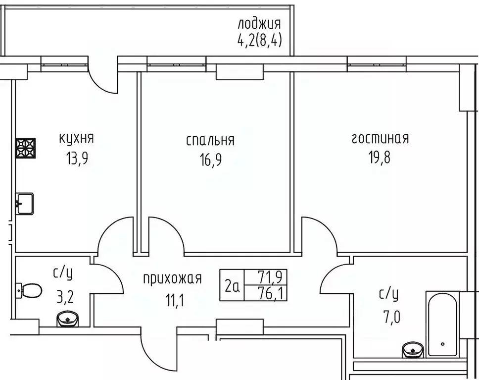 2-к кв. Саха (Якутия), Якутск просп. Михаила Николаева, 3/6 (76.1 м) - Фото 0