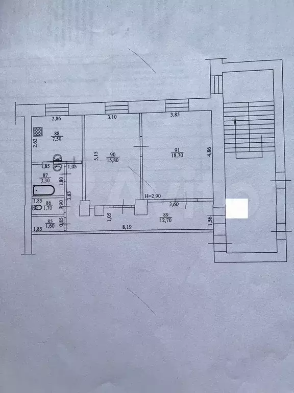 2-к. квартира, 61,3 м, 4/4 эт. - Фото 0