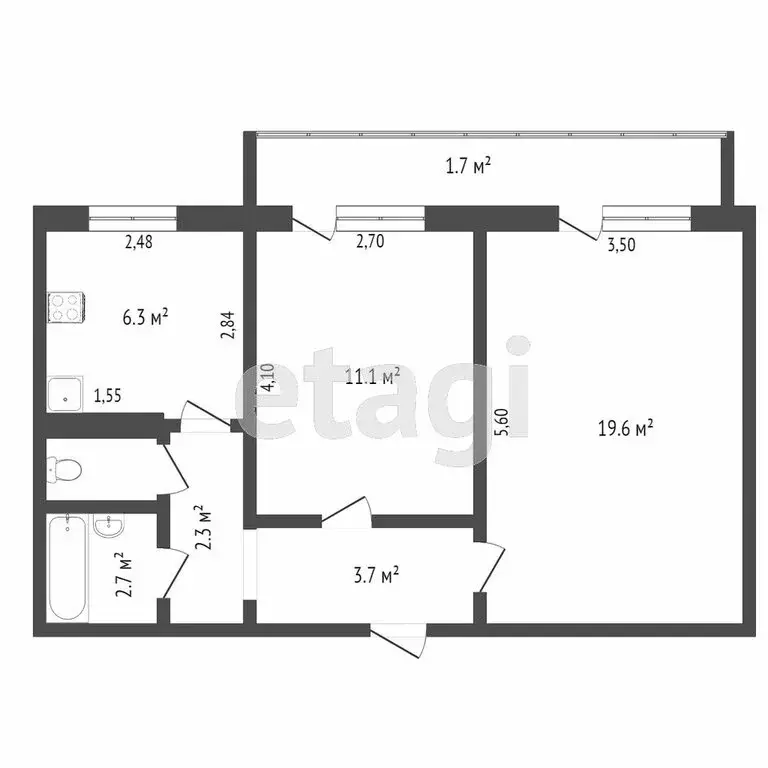 2-комнатная квартира: Тверь, Кольцевая улица, 78 (47 м) - Фото 0
