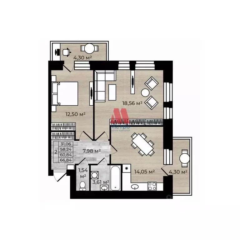 2-к кв. Ярославская область, Ярославль Уютный Квартал жилой комплекс ... - Фото 2