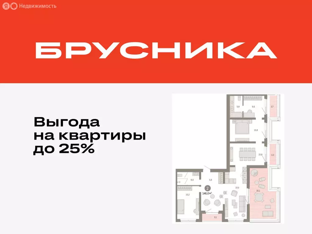 2-комнатная квартира: Тюмень, жилой комплекс На Минской (146.03 м) - Фото 0