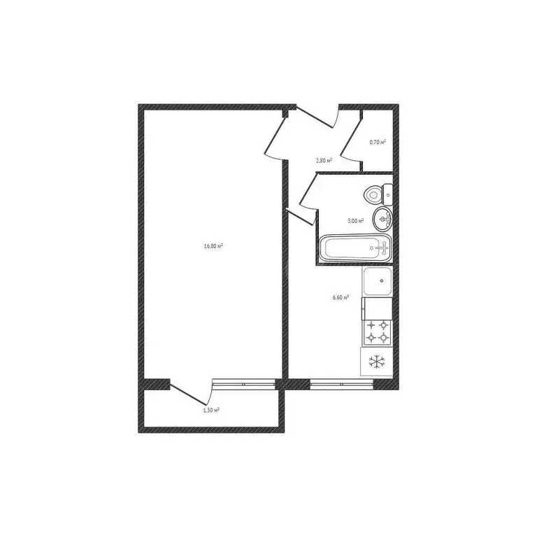 1-комнатная квартира: Дятьково, 13-й микрорайон, 19 (29.9 м) - Фото 1